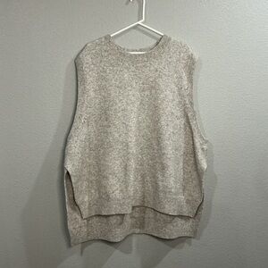 H&M XXL Knit Sweater Vest Longline Neutral Sleeveless Layering Oversized